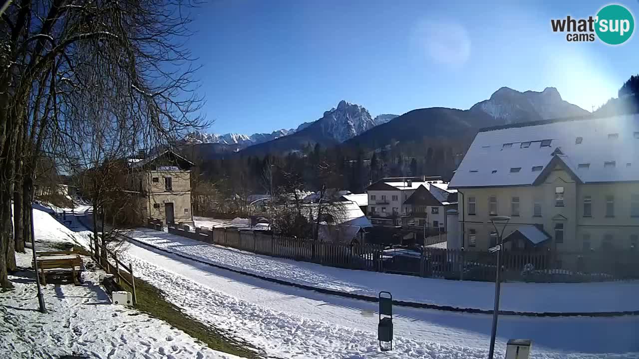 Tarvisio Live webcam – pista ciclabile e il gruppo del Mangart