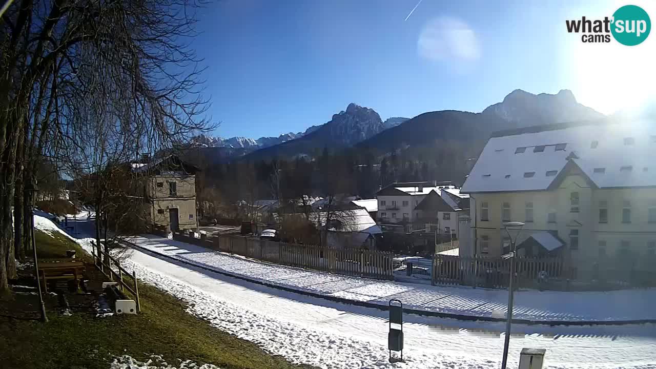 Tarvisio Live webcam – pista ciclabile e il gruppo del Mangart