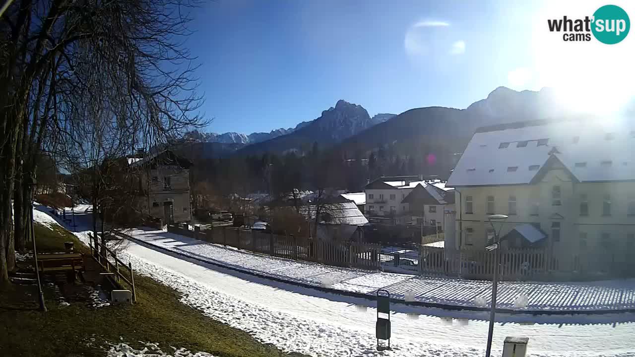 Tarvisio Live webcam – pista ciclabile e il gruppo del Mangart