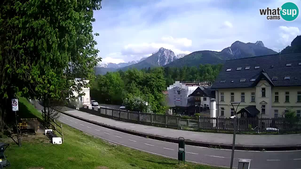 Trbiž kamera v živo – kolesarska pot in Mangart v ozadju