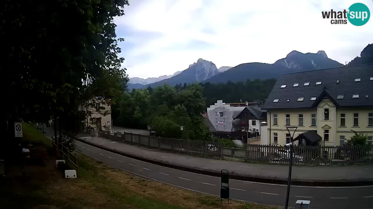 Trbiž kamera v živo – kolesarska pot in Mangart v ozadju