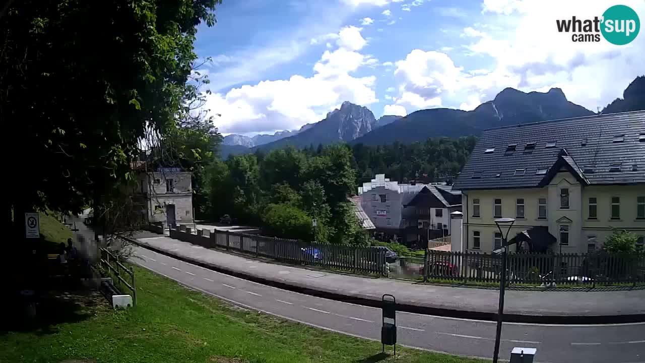 Trbiž kamera v živo – kolesarska pot in Mangart v ozadju