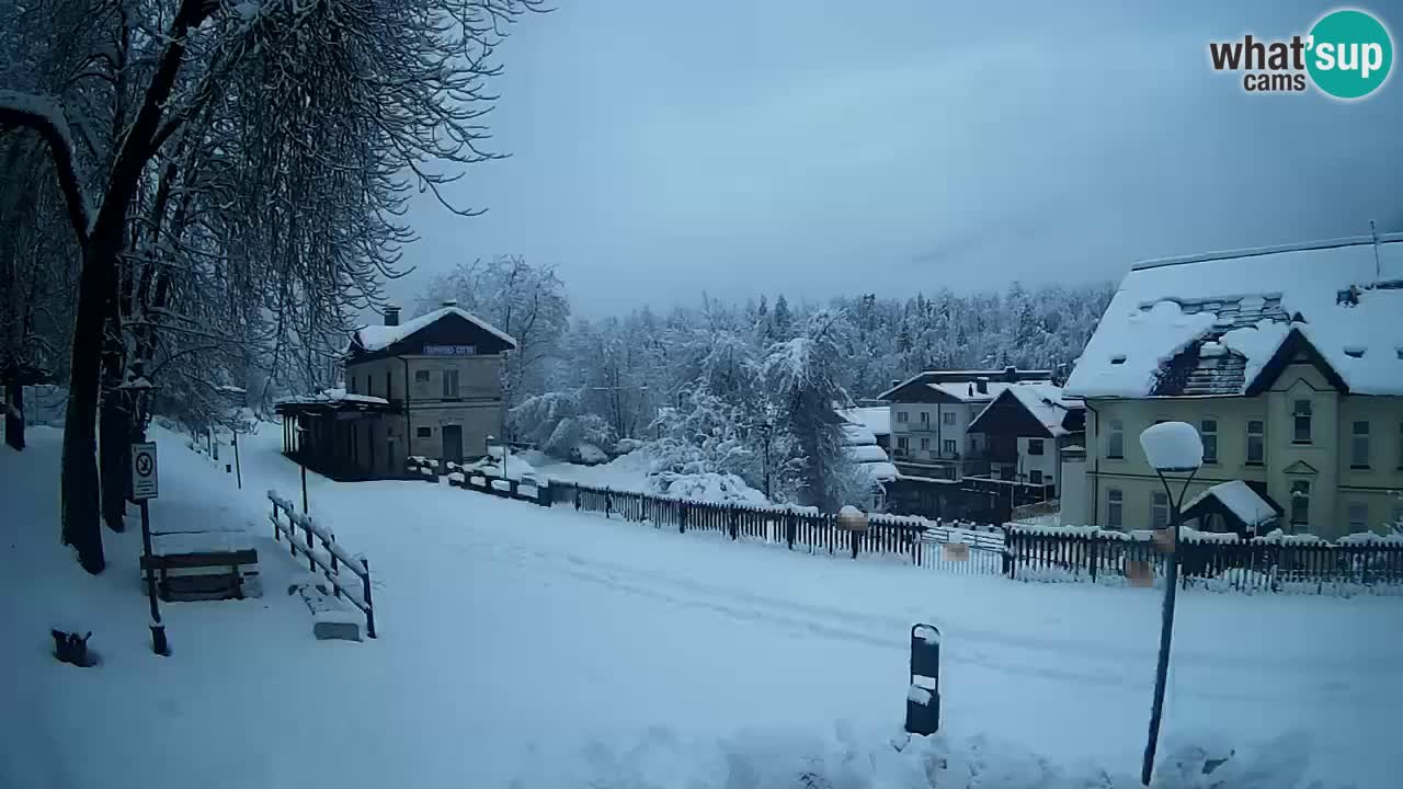 Tarvisio Live webcam – pista ciclabile e il gruppo del Mangart