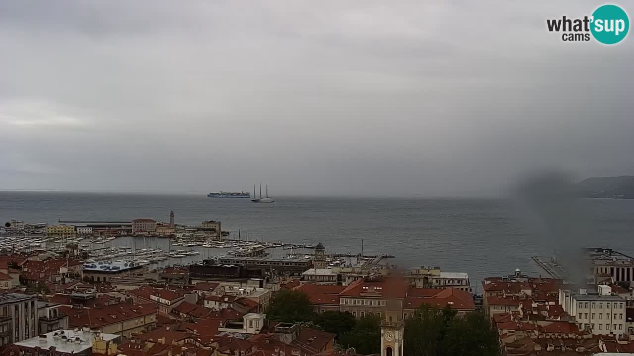 Webcam en vivo Trieste, ciudad, golfo, puerto y castillo de Miramare