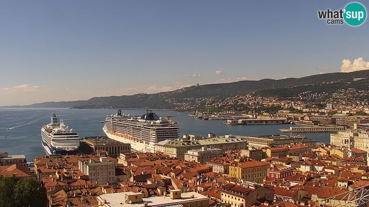 Webcam en vivo Trieste, ciudad, golfo, puerto y castillo de Miramare
