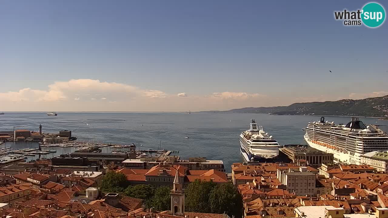 Live-Webcam Triest – Panorama der Stadt, des Golfs, der Seestation und des Schlosses Miramare