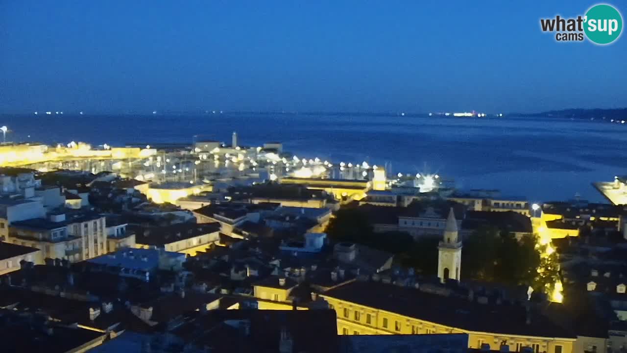 Live webcam Trieste – Panorama of the city, the Gulf, the maritime station and the Miramare castle