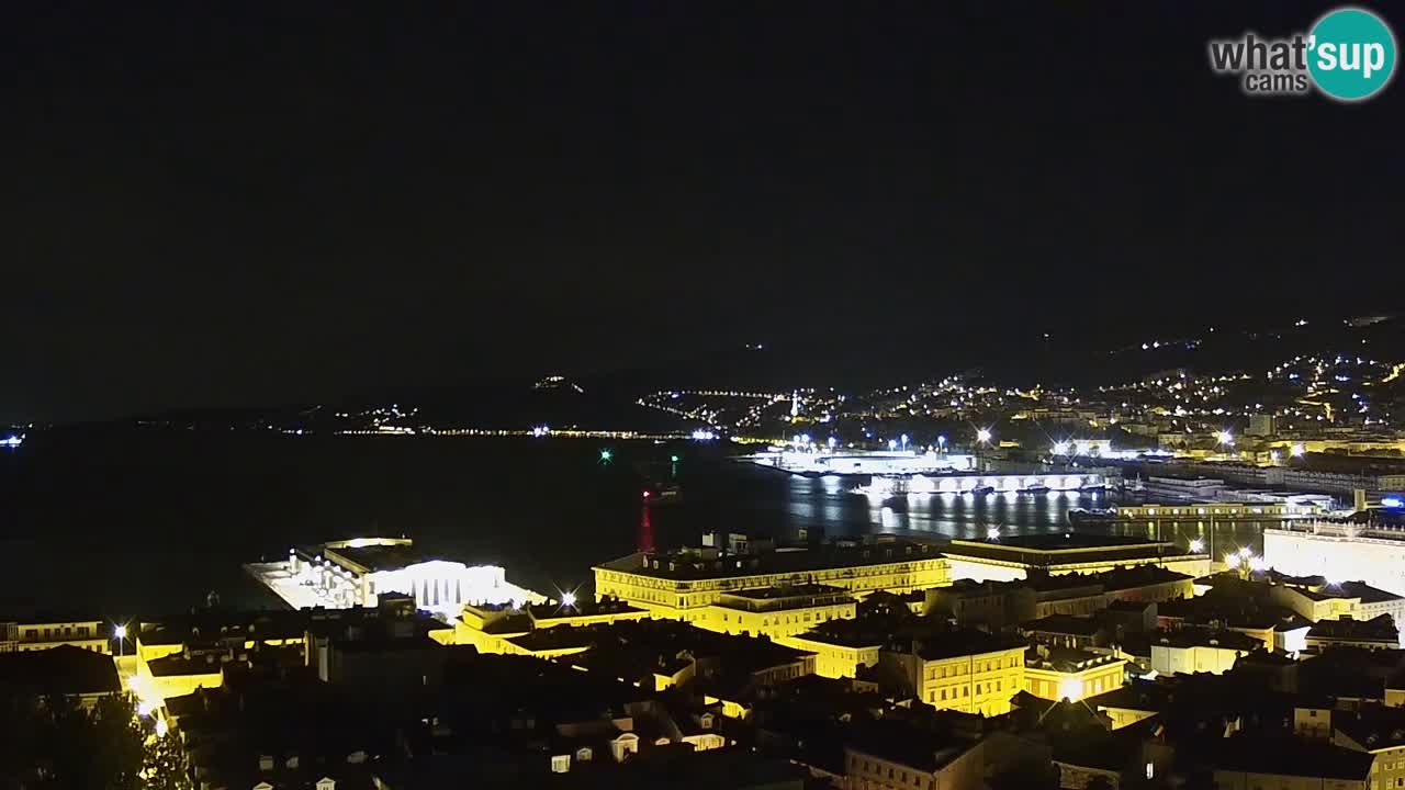 Webcam en vivo Trieste, ciudad, golfo, puerto y castillo de Miramare