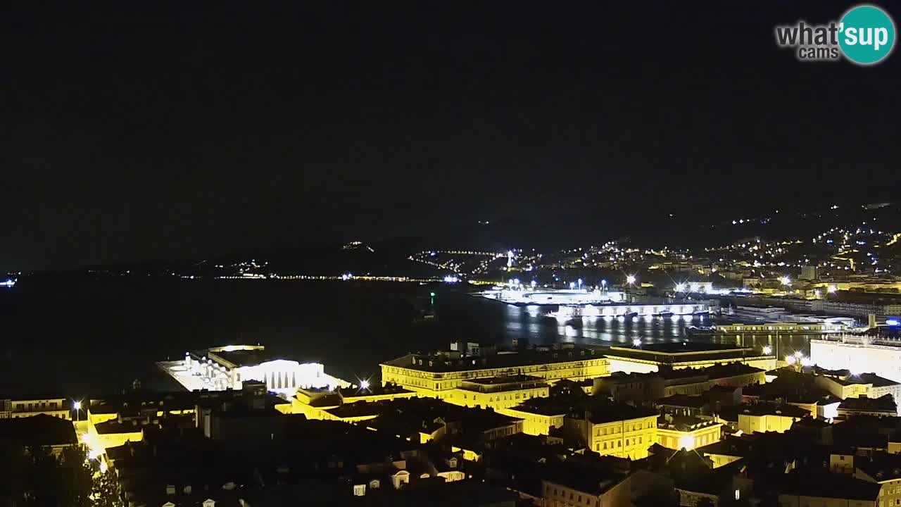 Webcam en vivo Trieste, ciudad, golfo, puerto y castillo de Miramare