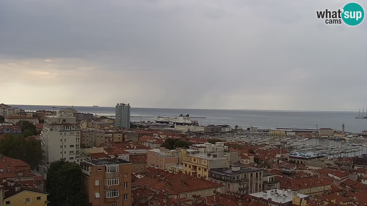 Live webcam Trieste – Panorama of the city, the Gulf, the maritime station and the Miramare castle