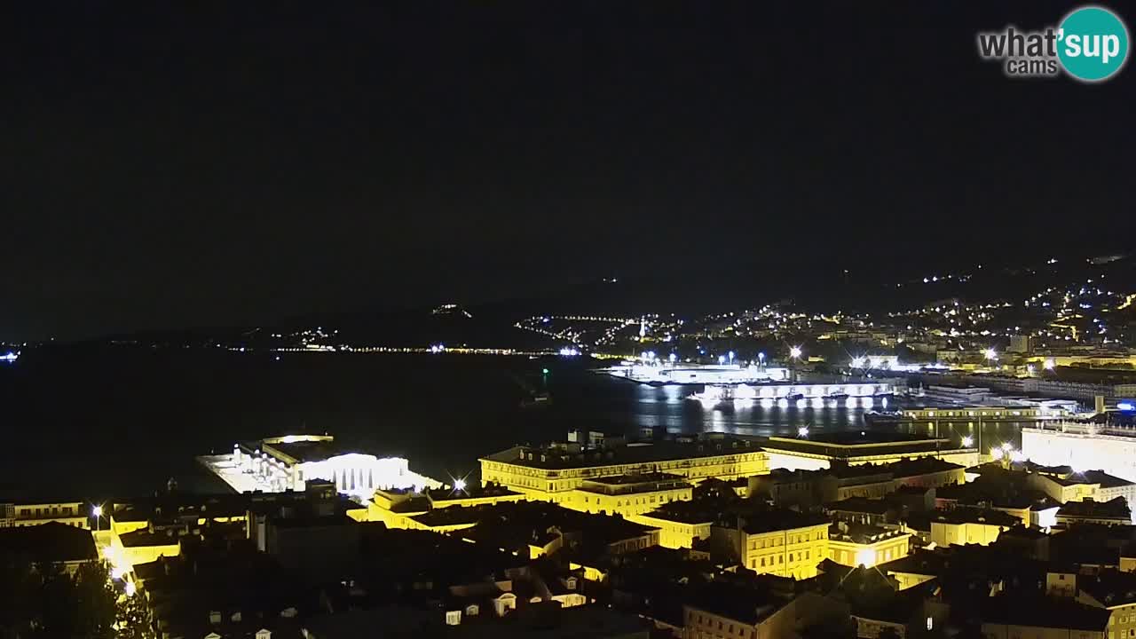 Webcam en direct Trieste, ville, golfe, port et château de Miramare