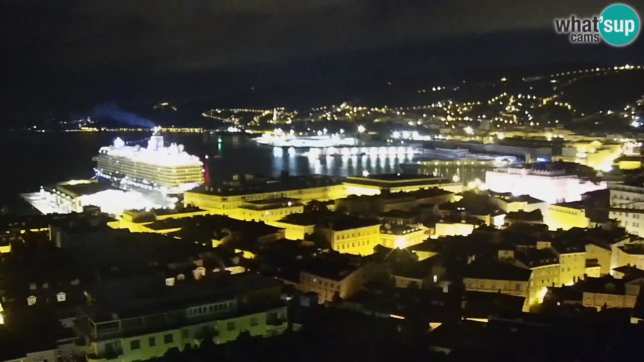 Webcam en direct Trieste, ville, golfe, port et château de Miramare