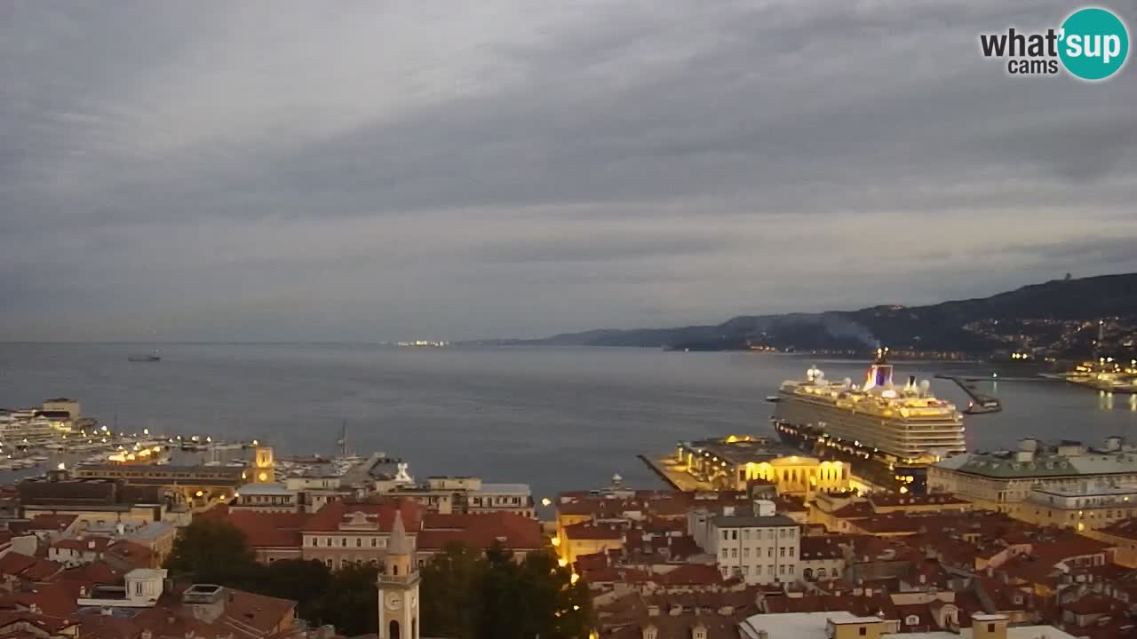 Live webcam Trieste – Panorama of the city, the Gulf, the maritime station and the Miramare castle