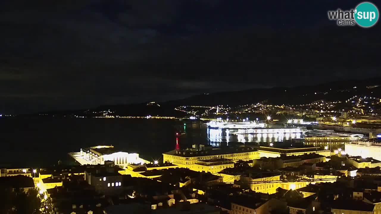 Webcam en direct Trieste, ville, golfe, port et château de Miramare