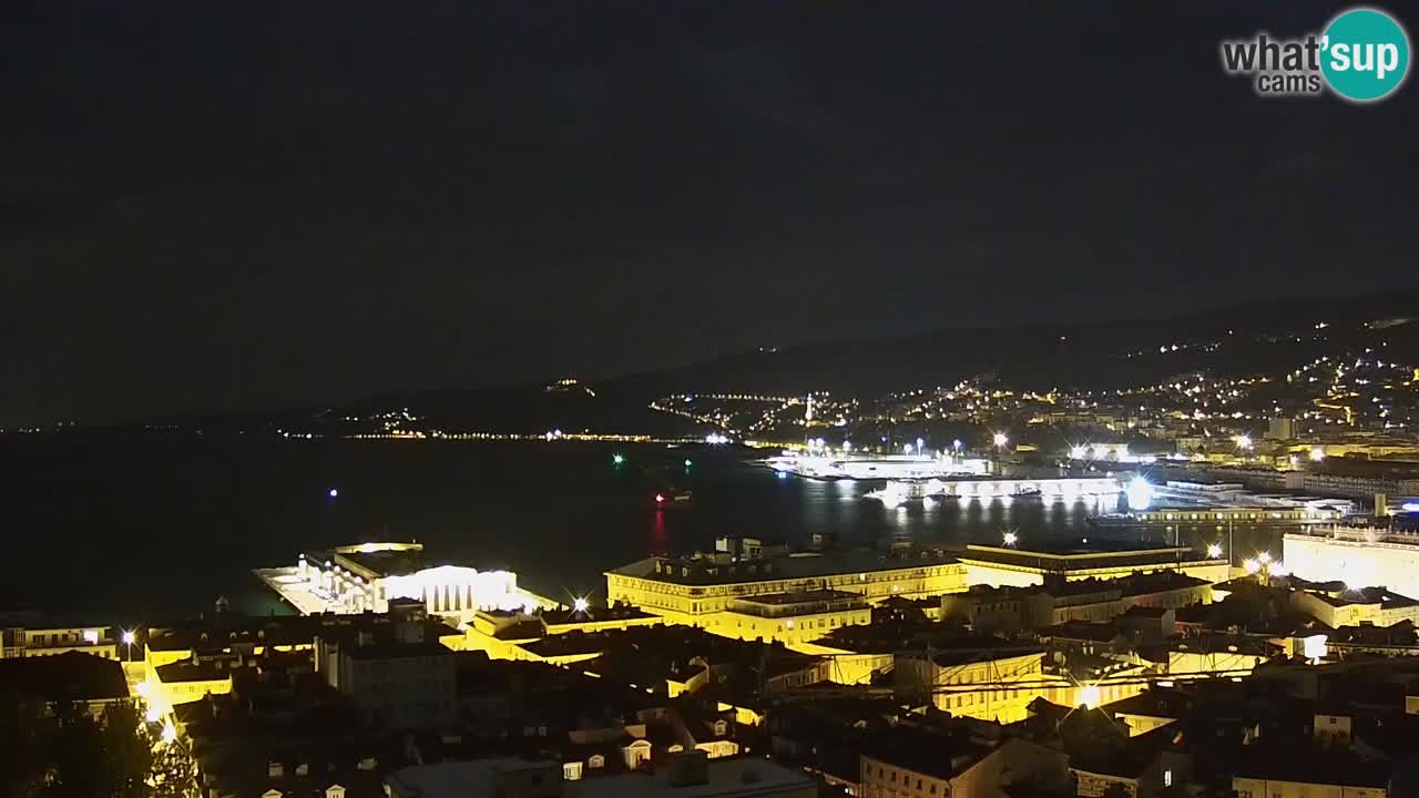 Webcam en direct Trieste, ville, golfe, port et château de Miramare