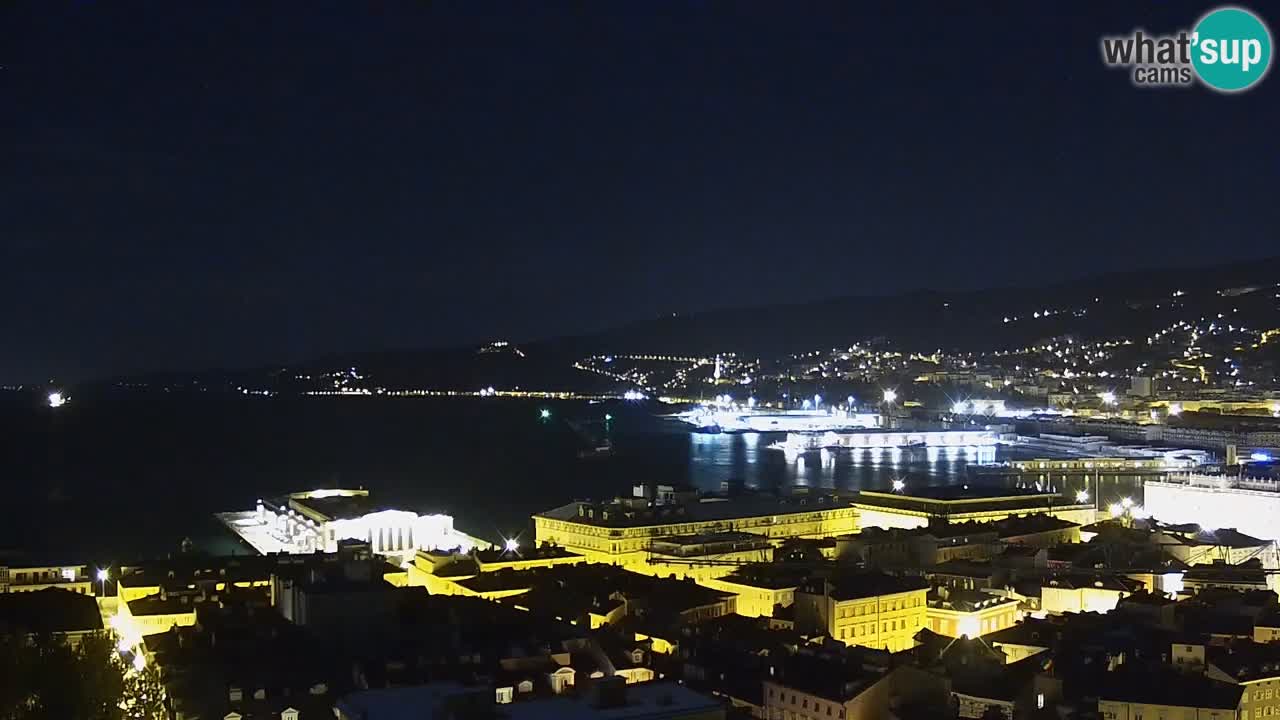 Webcam en vivo Trieste, ciudad, golfo, puerto y castillo de Miramare