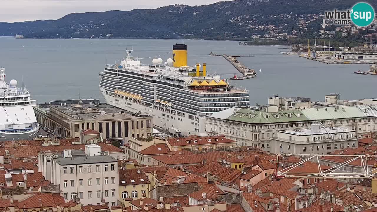 Live webcam Trieste – Panorama of the city, the Gulf, the maritime station and the Miramare castle