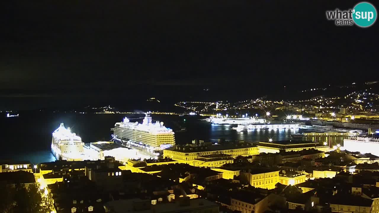 Webcam en vivo Trieste, ciudad, golfo, puerto y castillo de Miramare