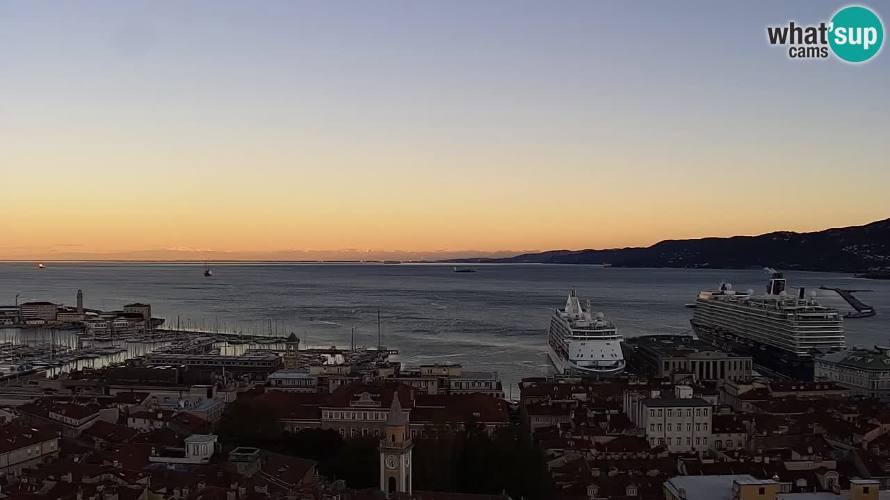 Webcam en vivo Trieste, ciudad, golfo, puerto y castillo de Miramare