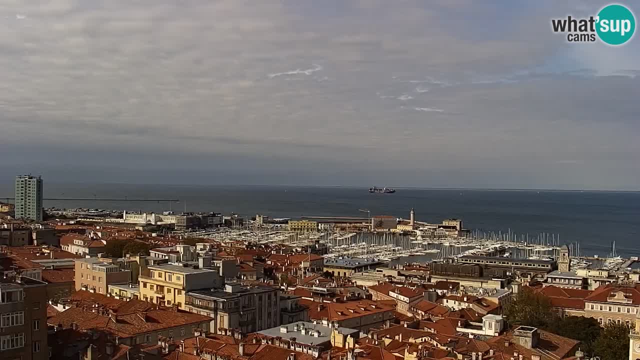 Live webcam Trieste – Panorama of the city, the Gulf, the maritime station and the Miramare castle