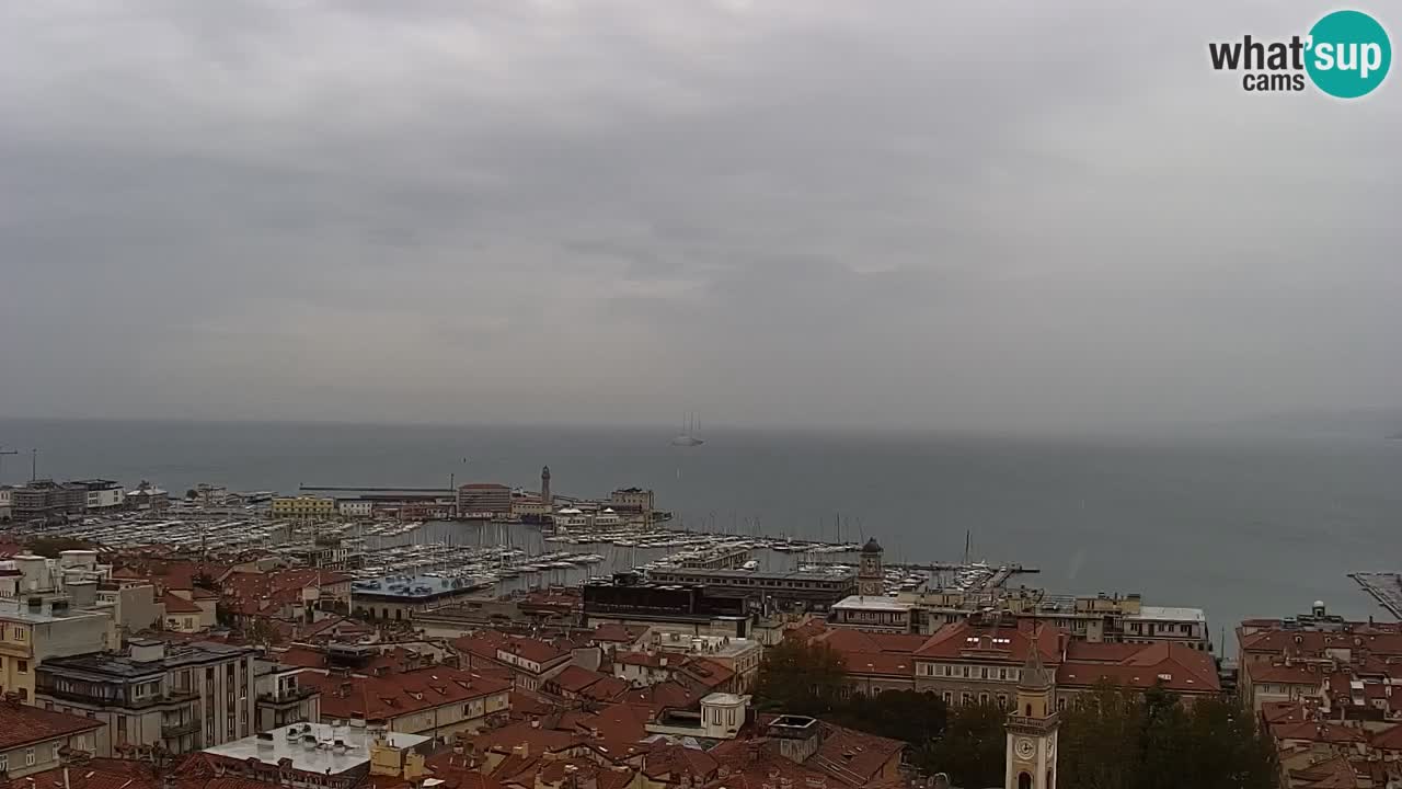 Live webcam Trieste – Panorama della città, del Golfo, stazione marittima e del castello di Miramare