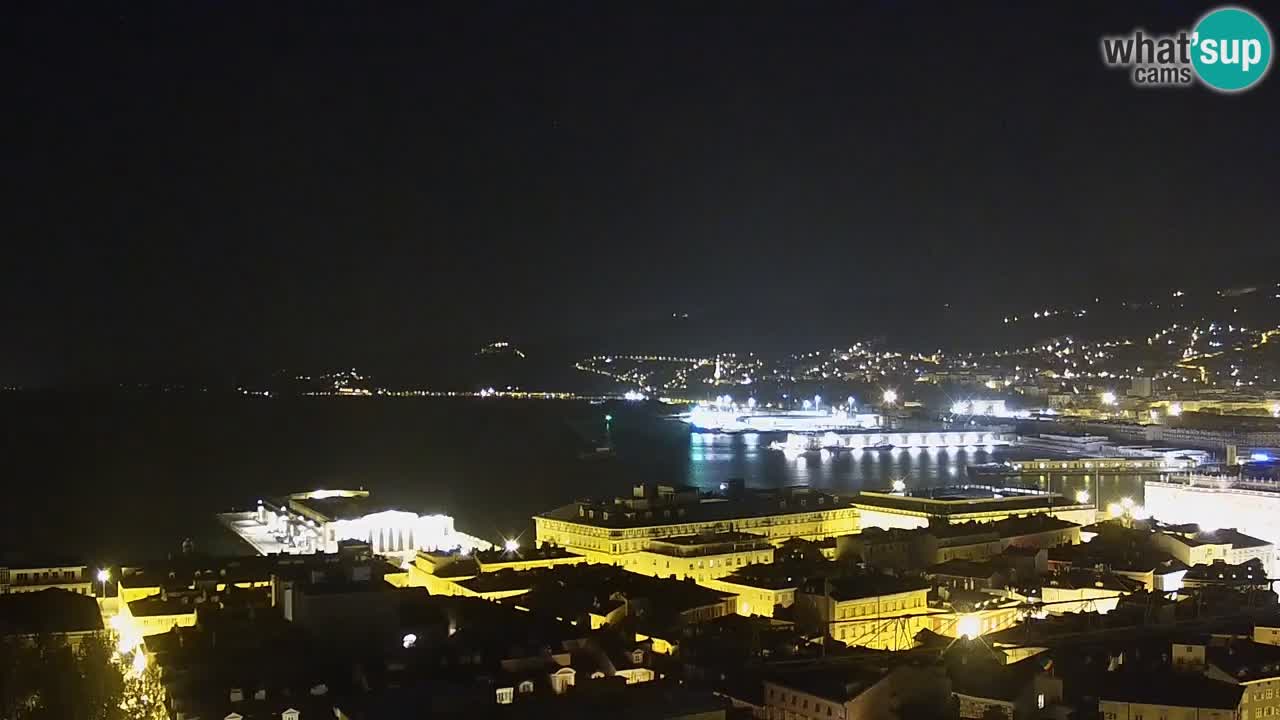 Live webcam Trieste – Panorama della città, del Golfo, stazione marittima e del castello di Miramare