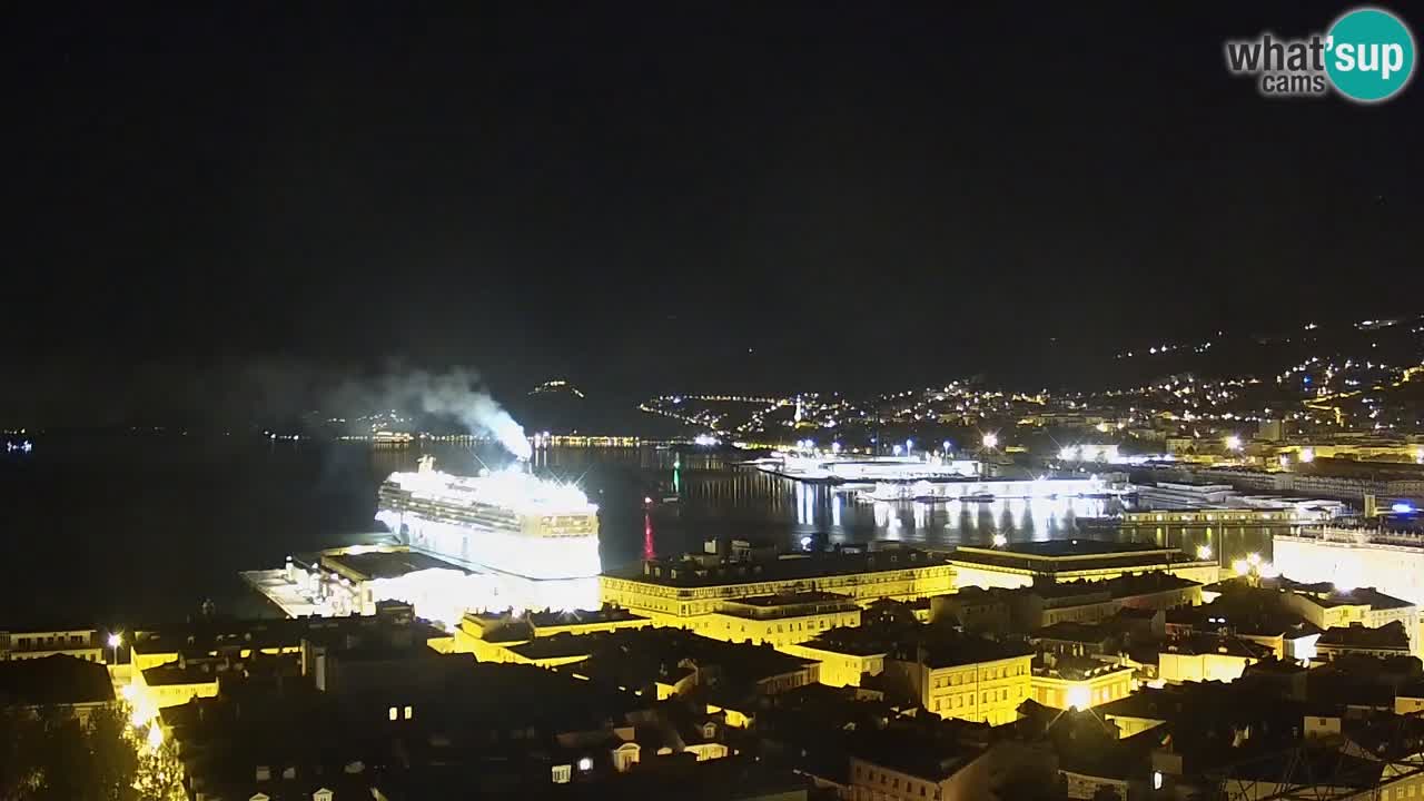 Live webcam Trieste – Panorama of the city, the Gulf, the maritime station and the Miramare castle