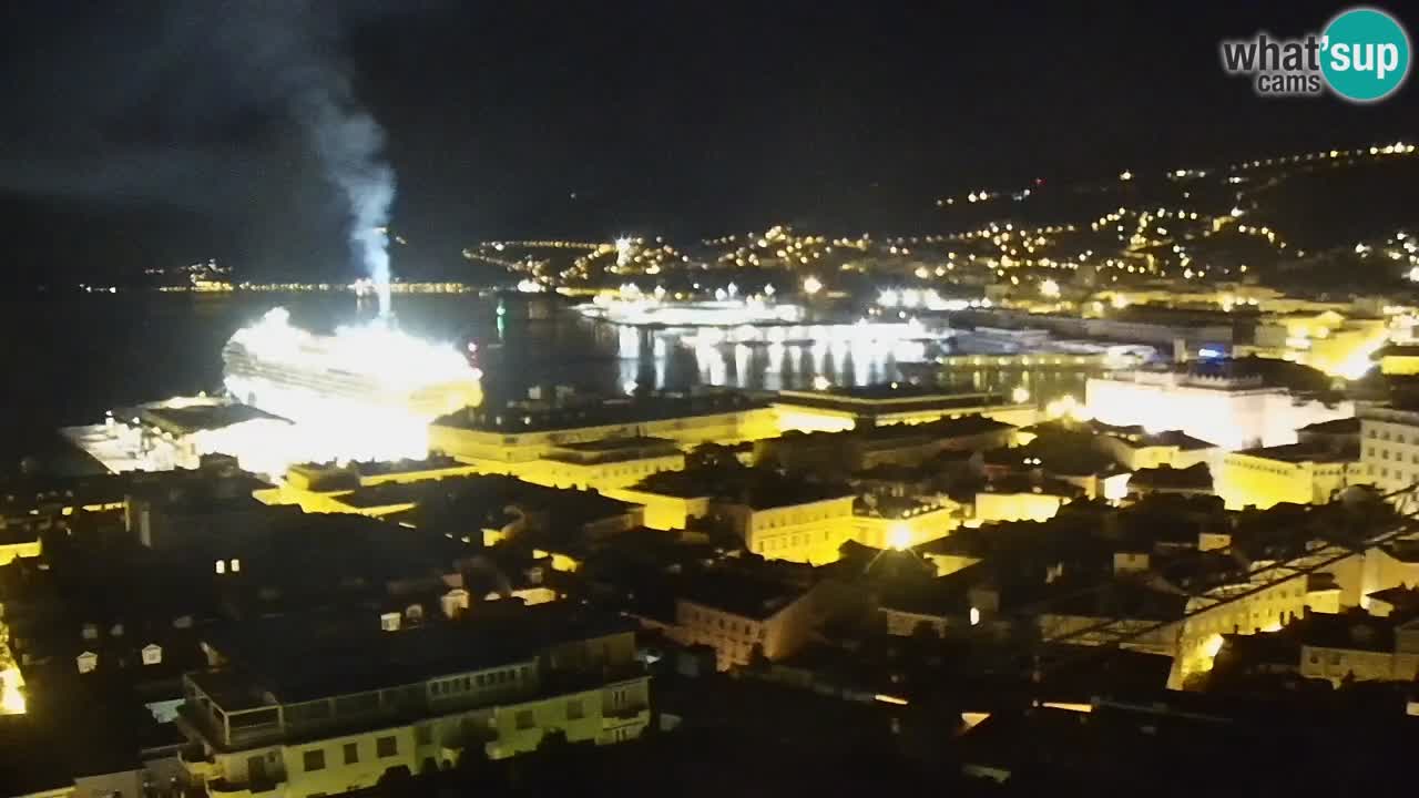 Webcam en vivo Trieste, ciudad, golfo, puerto y castillo de Miramare