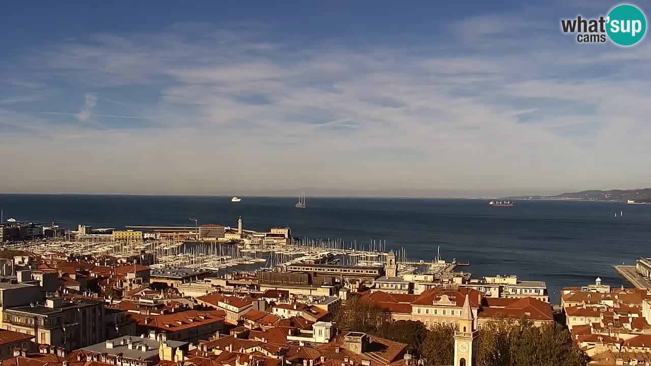 Webcam en vivo Trieste, ciudad, golfo, puerto y castillo de Miramare