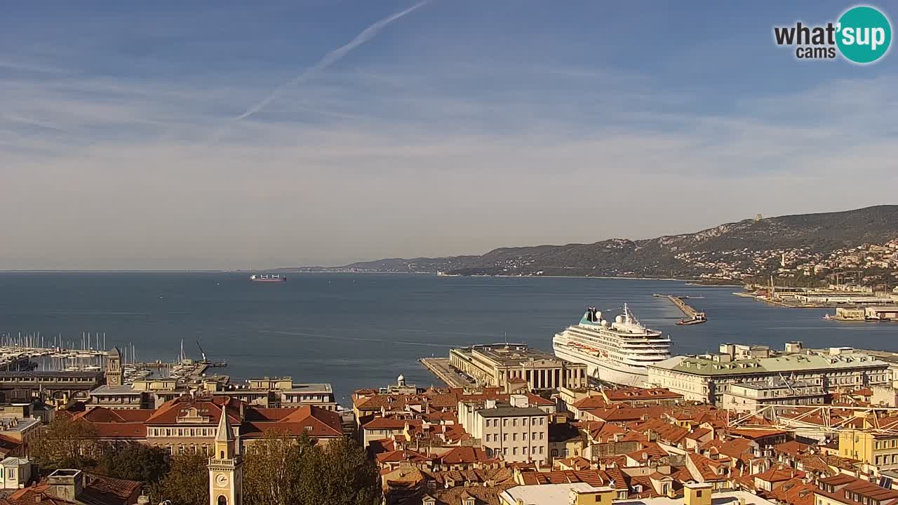 Webcam en vivo Trieste, ciudad, golfo, puerto y castillo de Miramare