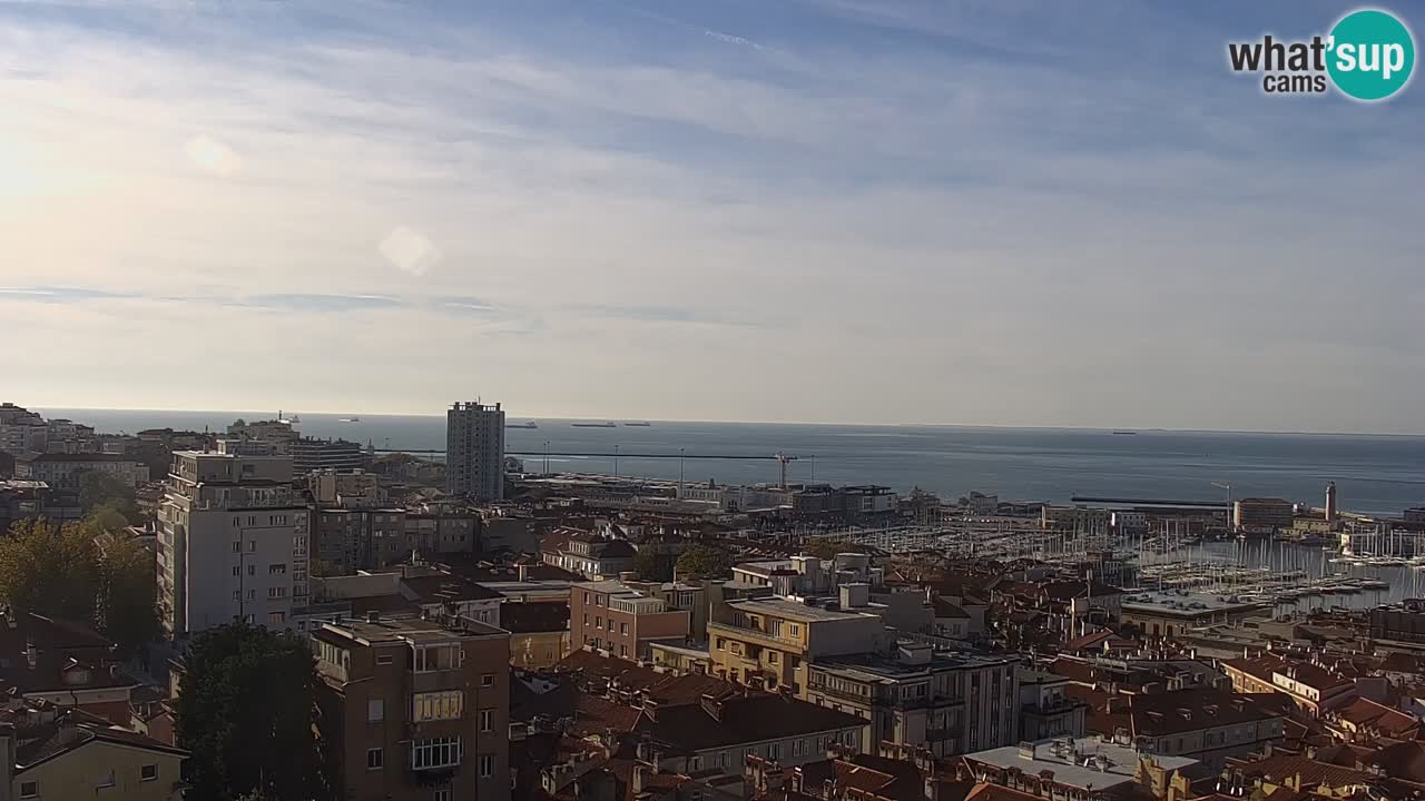 Webcam en direct Trieste, ville, golfe, port et château de Miramare