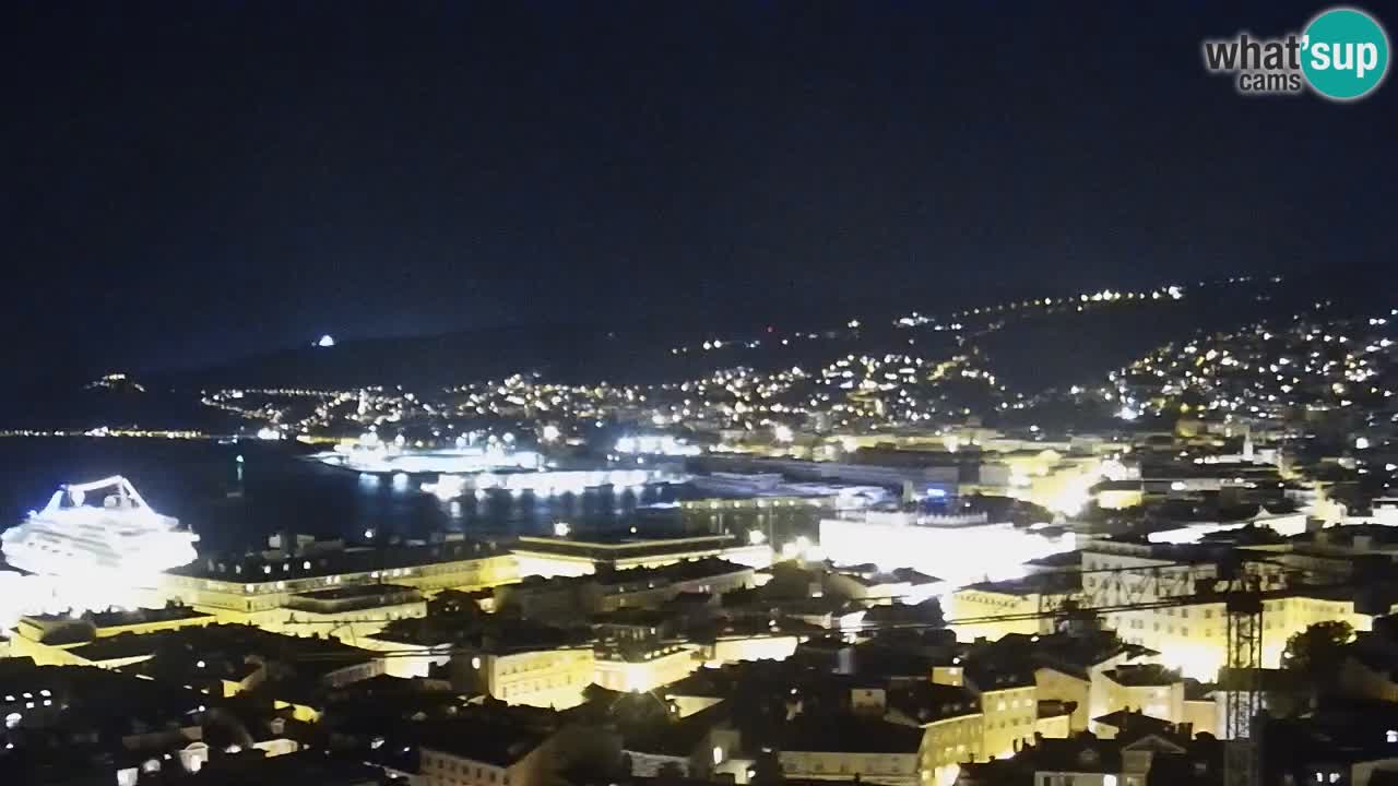 Live webcam Trieste – Panorama of the city, the Gulf, the maritime station and the Miramare castle