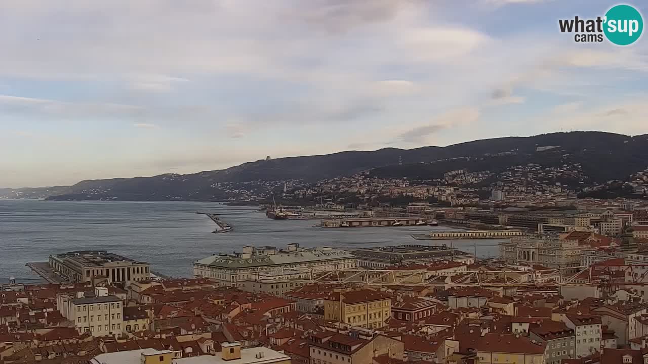 Webcam en vivo Trieste, ciudad, golfo, puerto y castillo de Miramare