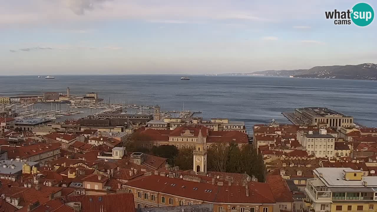 Webcam en vivo Trieste, ciudad, golfo, puerto y castillo de Miramare