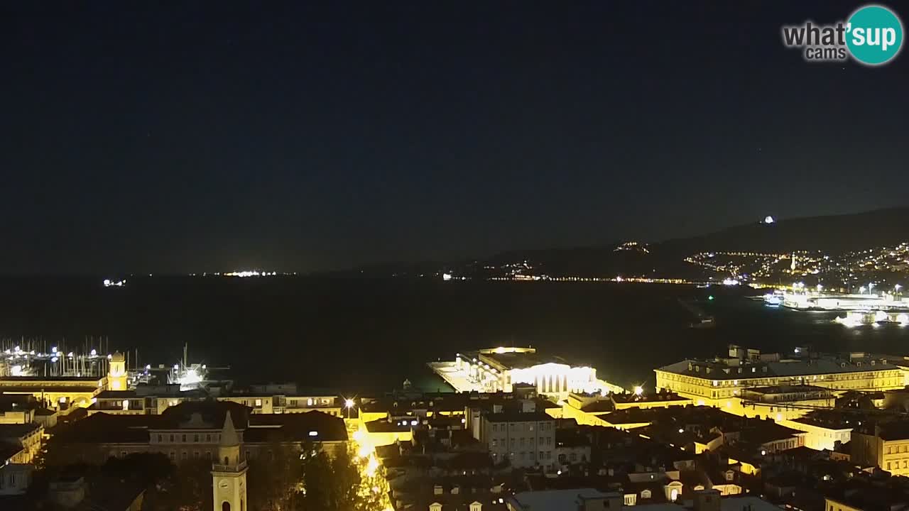 Webcam en vivo Trieste, ciudad, golfo, puerto y castillo de Miramare