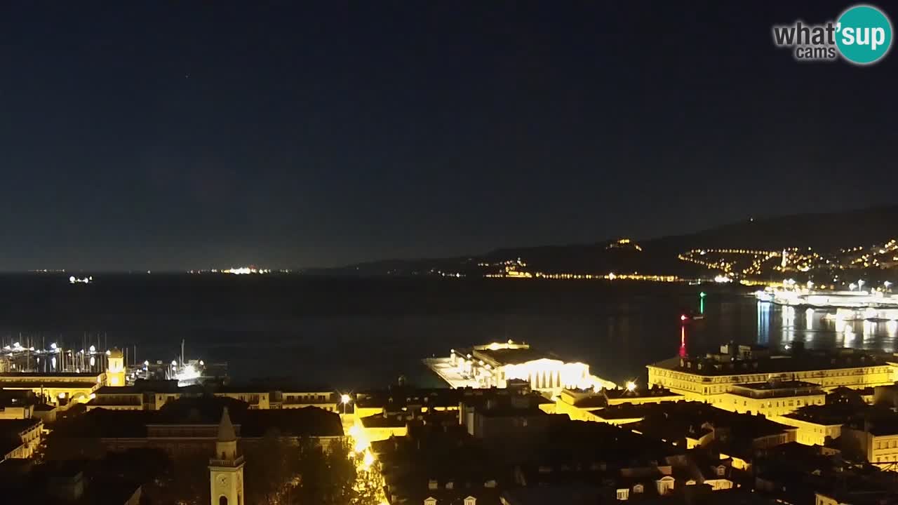 Webcam en vivo Trieste, ciudad, golfo, puerto y castillo de Miramare