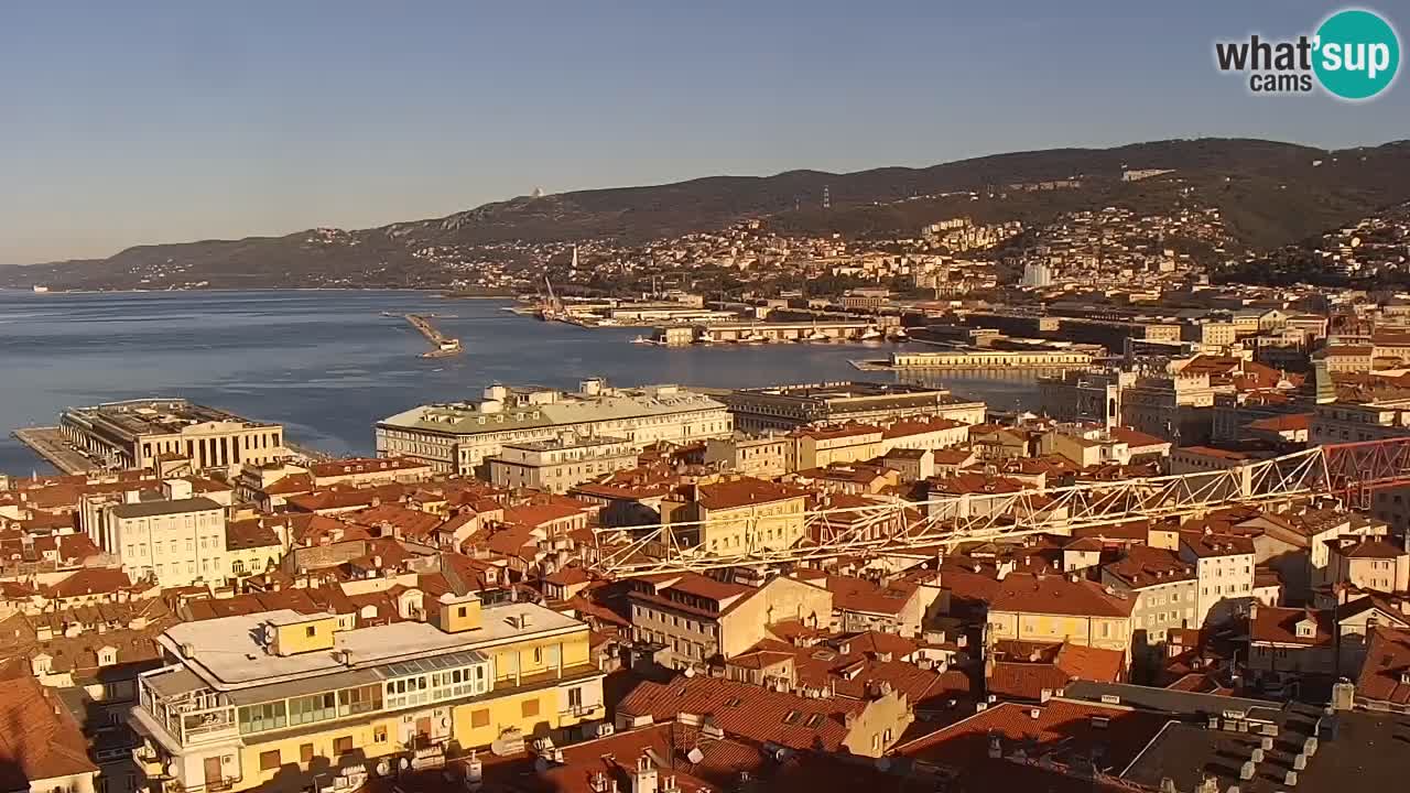 Webcam en vivo Trieste, ciudad, golfo, puerto y castillo de Miramare