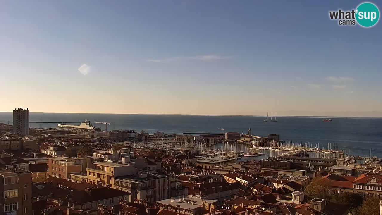 Live webcam Trieste – Panorama della città, del Golfo, stazione marittima e del castello di Miramare