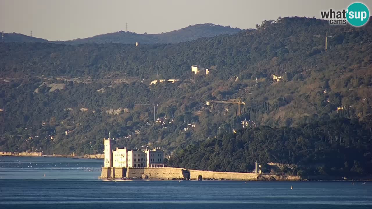 Live webcam Trieste – Panorama della città, del Golfo, stazione marittima e del castello di Miramare