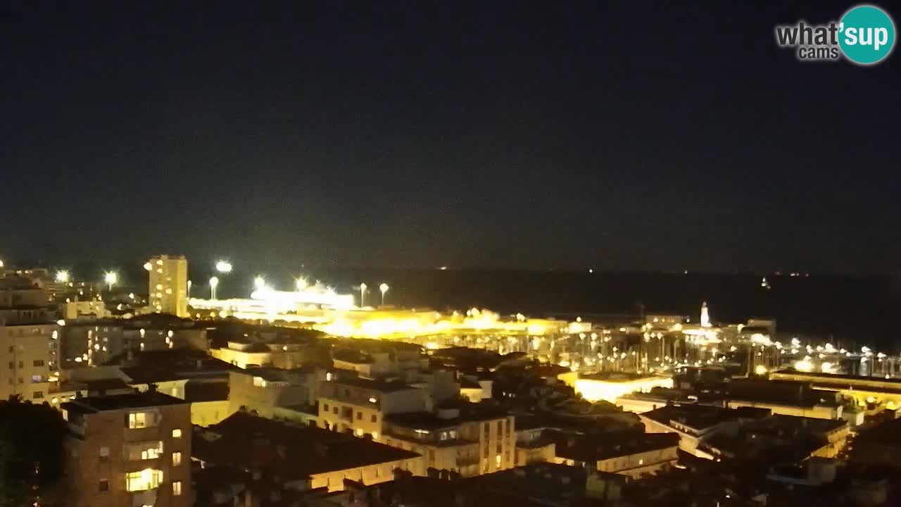 Webcam en vivo Trieste, ciudad, golfo, puerto y castillo de Miramare