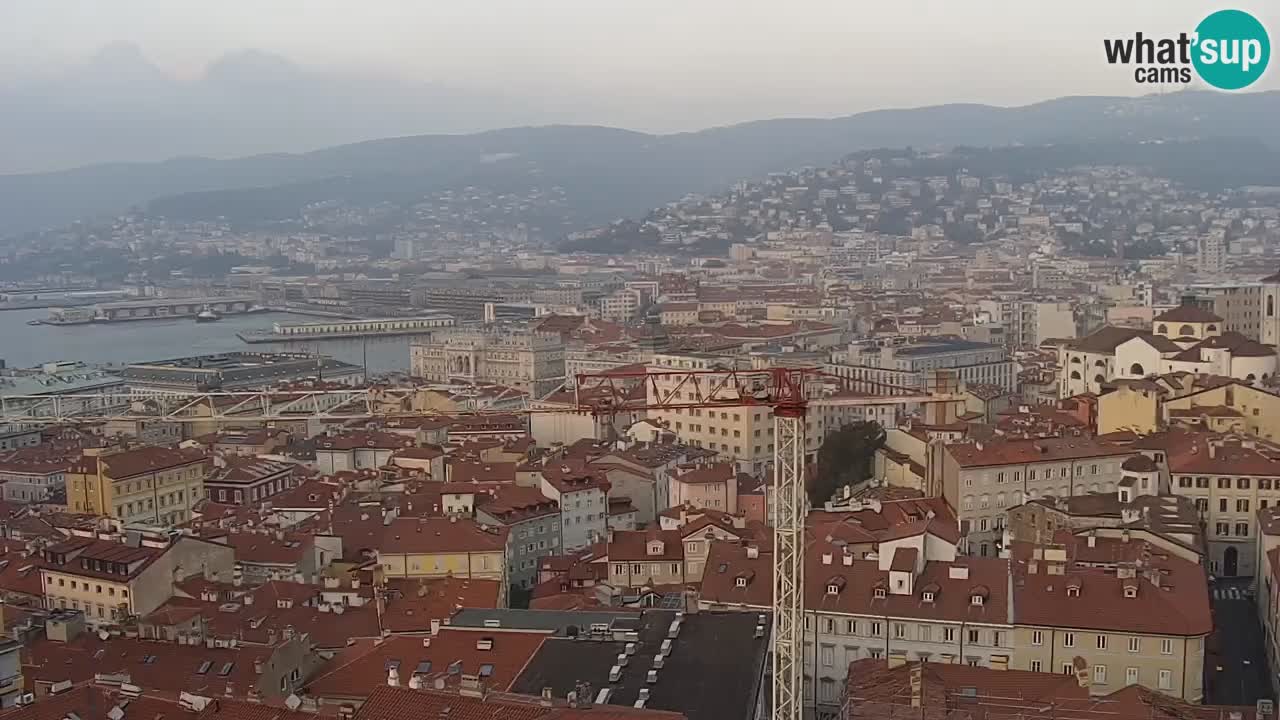 Live webcam Trieste – Panorama of the city, the Gulf, the maritime station and the Miramare castle