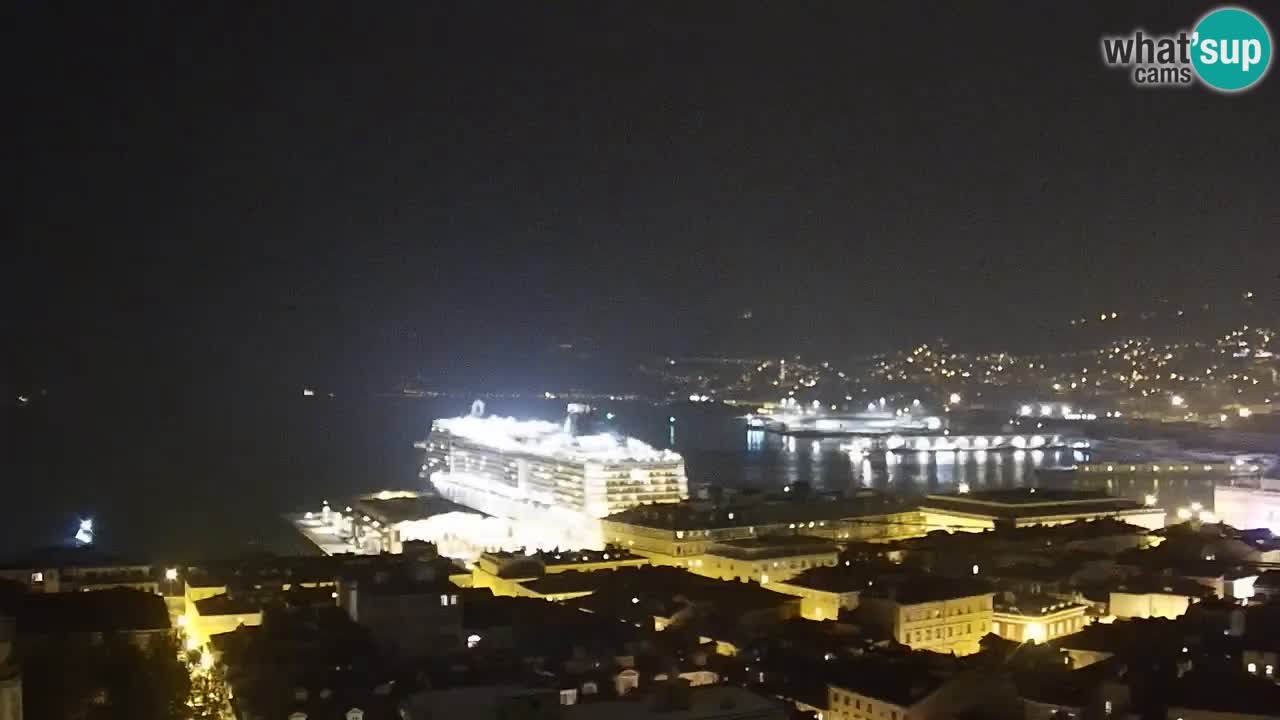 Webcam en direct Trieste, ville, golfe, port et château de Miramare