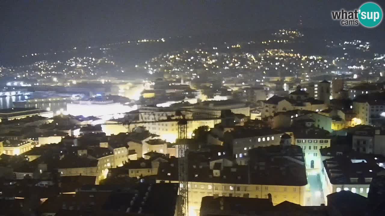 Webcam en direct Trieste, ville, golfe, port et château de Miramare