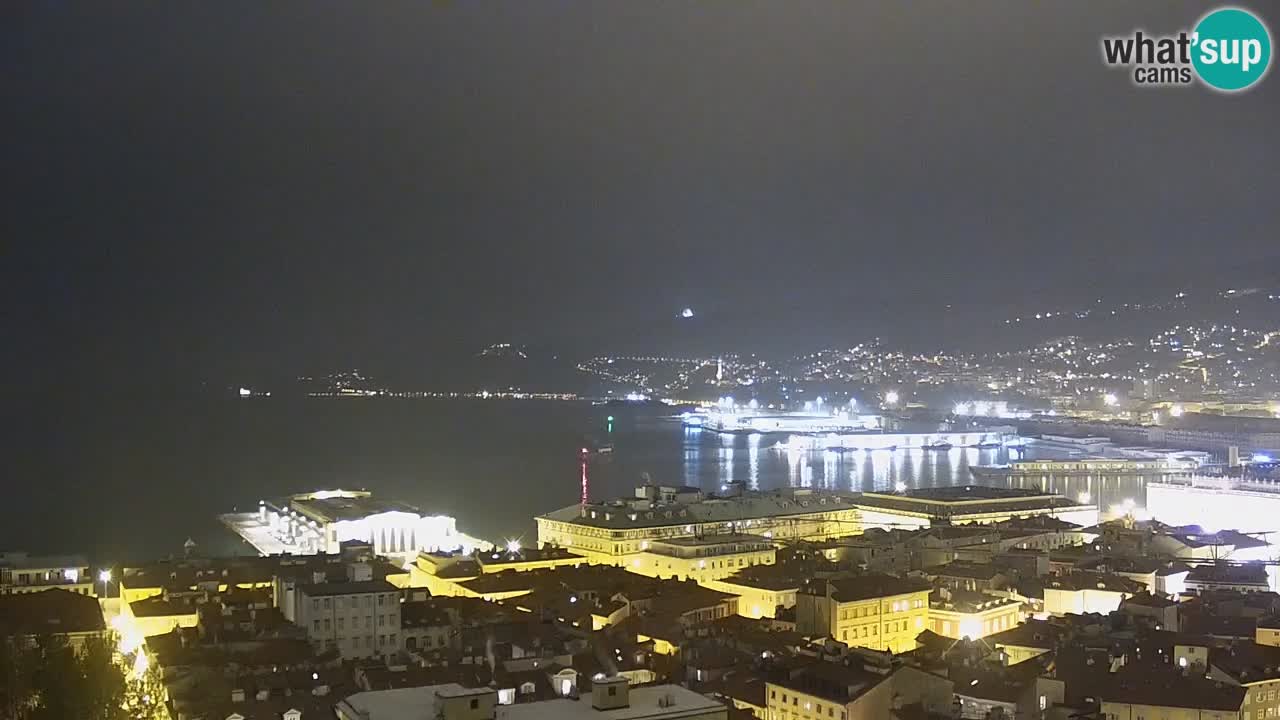 Webcam en direct Trieste, ville, golfe, port et château de Miramare