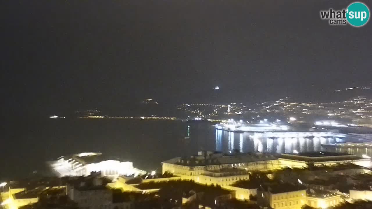 Webcam en vivo Trieste, ciudad, golfo, puerto y castillo de Miramare