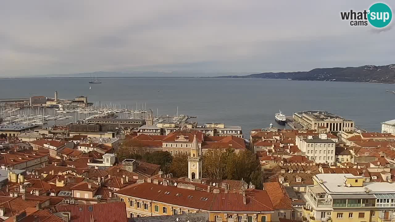 Live webcam Trieste – Panorama della città, del Golfo, stazione marittima e del castello di Miramare