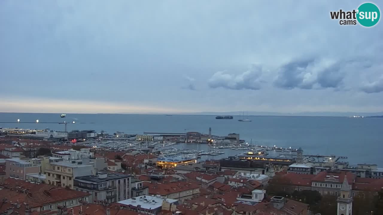 Webcam en vivo Trieste, ciudad, golfo, puerto y castillo de Miramare