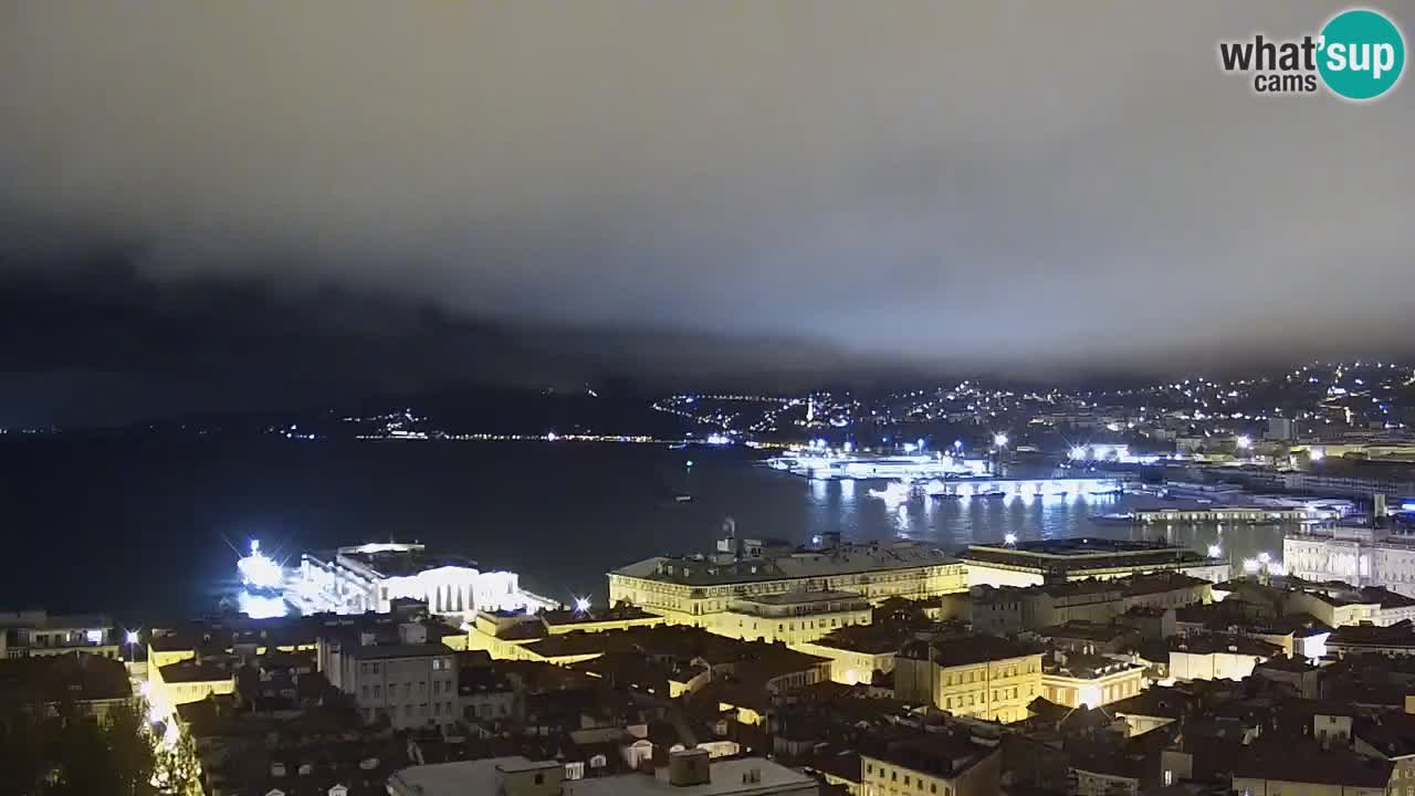 Webcam en vivo Trieste, ciudad, golfo, puerto y castillo de Miramare