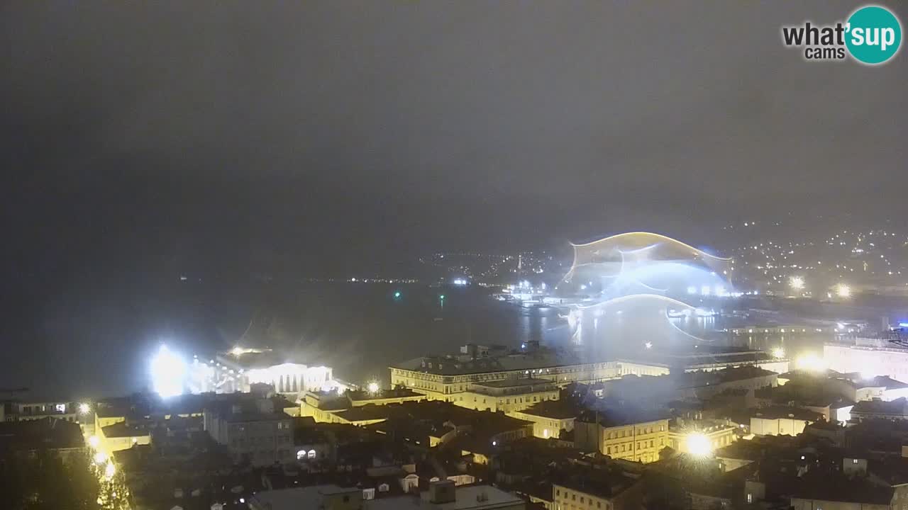 Webcam en vivo Trieste, ciudad, golfo, puerto y castillo de Miramare