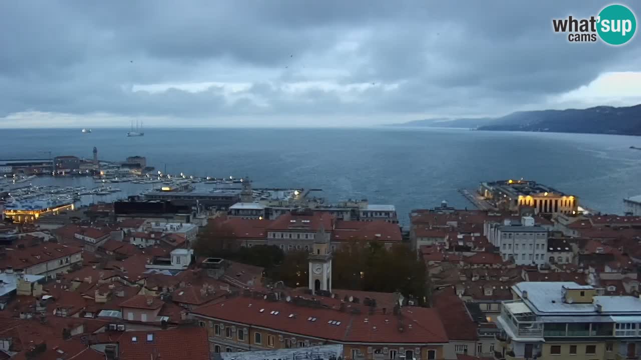 Webcam en vivo Trieste, ciudad, golfo, puerto y castillo de Miramare